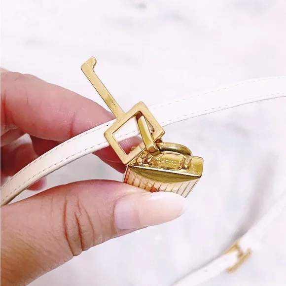 Authentic Tom Ford Patent Ivory & Gold Padlock Anklet / Ankle Bracelet
